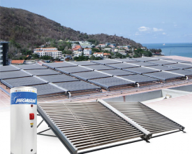 Hệ nước nóng công nghiệp 1500 lít - loại ống chân không